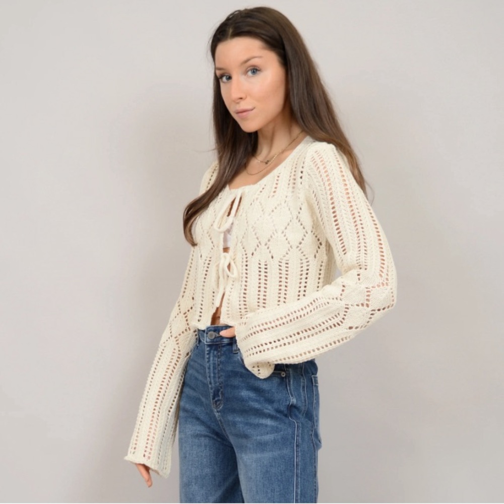 🎁GIFT NEW RD Style Ivory Beige Knit Cardigan- Large